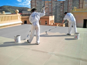 Waterproofing concrete ceiling